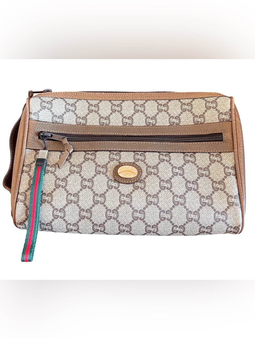 Gucci Beige Brown Monogram Belt Bag